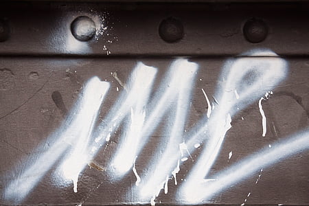 graffiti, fém, grunge, híd, város, ifjúsági, kreativitás