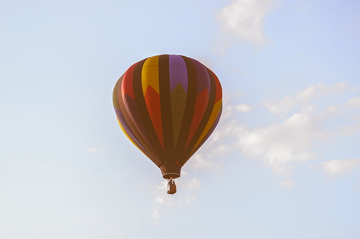red, yellow, hot, air, balloon, sky, hot air balloon