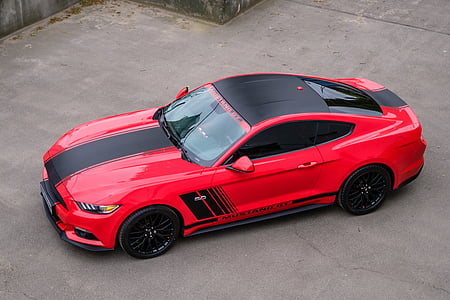 Mustang, gt, rdeča, ZDA, avto, avto, prevoz