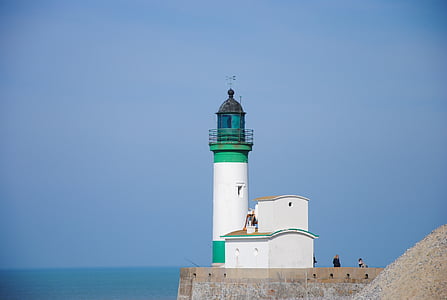 Lighthouse, havet, hamn, tornet, kusten, berömda place, arkitektur