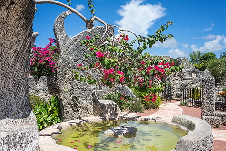 Coral castle, Florida, attraktion, Miami, sten, vartegn, monument