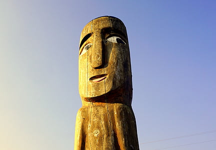 Totem, indiani d'America, civiltà, vecchio, legno, palo di totem, culture