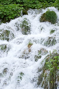 wody, kamienie, Wodospad, przepływ