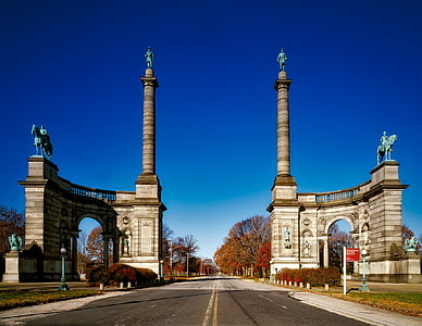 memorial perang sipil, Monumen, patung, Fairmont park, Philadelphia, Pennsylvania, Landmark