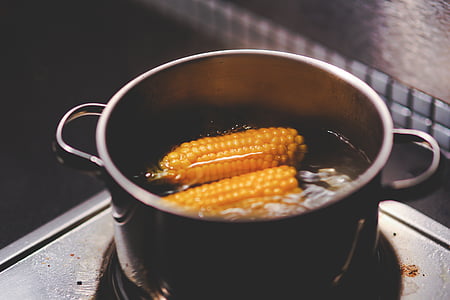 főzés, kukorica, élelmiszer, konyha, növényi, sárga