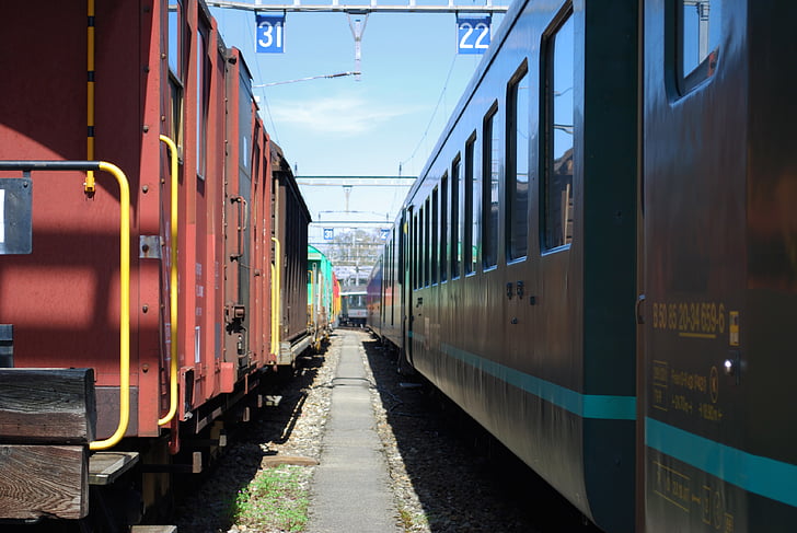 railways, station, cars