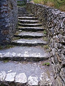 단계, 돌, 경로, 방법, 계단, 계단, 계단