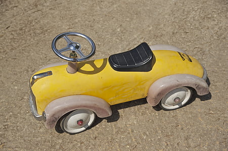 toy, car, yellow, child, play, fun, auto