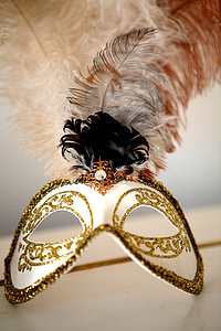 máscara, pluma, de lujo, Carnaval