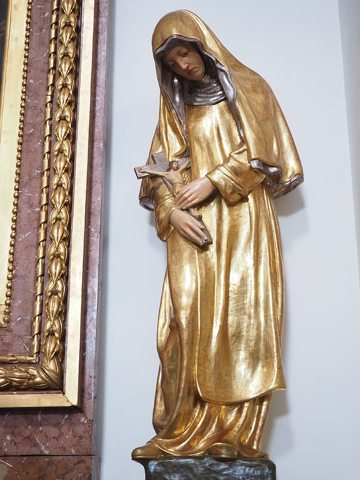 Jomfru Maria, Golden, figur, Jesus, Maria, St ursus cathedral, kirkeskibet
