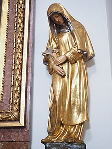 virgin mary, golden, figure, jesus, maria, st ursus cathedral, nave