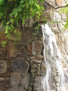 vattenfall, fontän, arkitektur, Urban, vatten, vatten pip, stenar