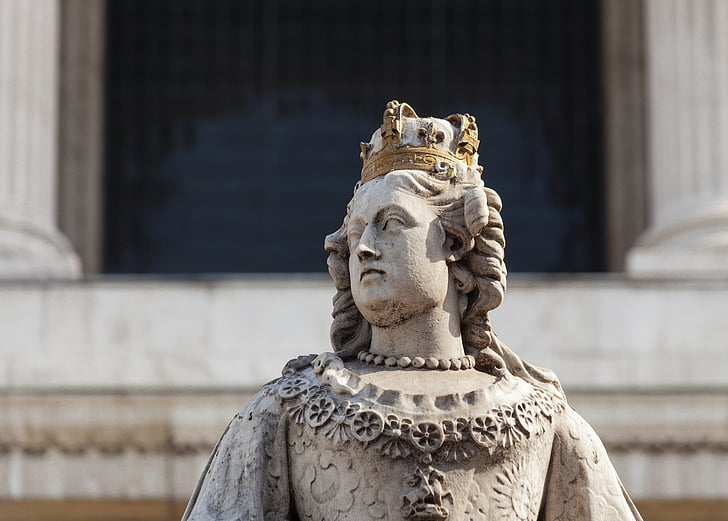 Anne de Grande-Bretagne, St paul, Cathédrale, Londres, l’Angleterre, statue de, sculpture