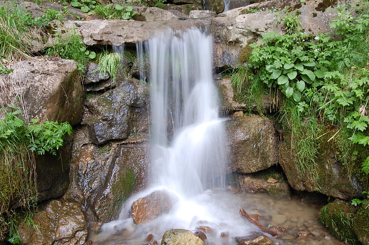 wody, Natura, Bach, Wodospad