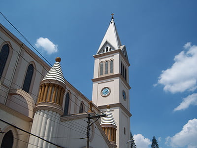 kirketårnet, se, Cruz, furu-distriktet, São paulo, arkitektur, kirke