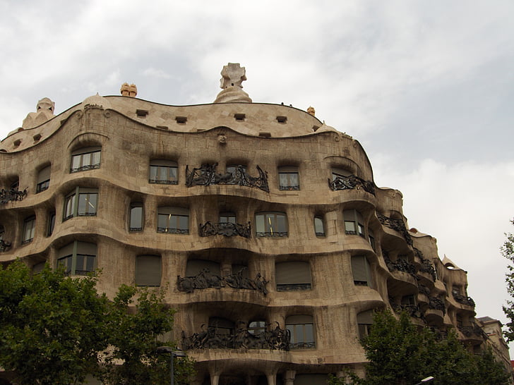 Gaudi, gebouw, Barcelona, stedelijke, het platform