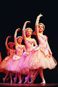 Balett, studenter, dansare, flickor, praktiken, unga, klass