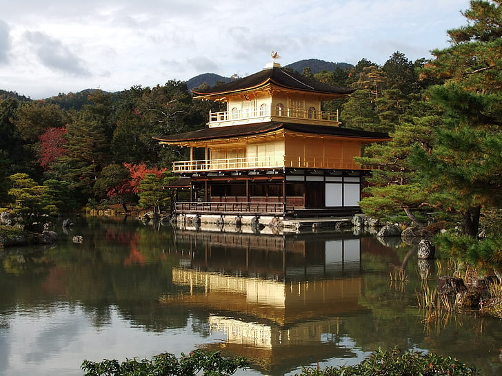 japan, kyoto, kinkaku-ji, temple, far east, asia, spiritual