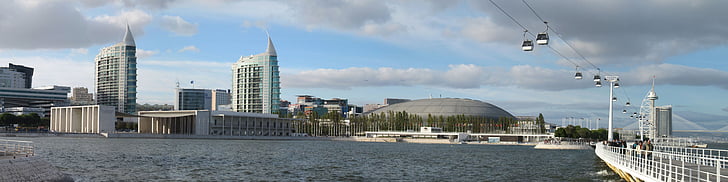 Expo, Portugalsko, pobřeží, Atlantik, Park národů, Lisabon, Panorama