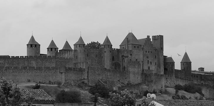 Carcassonne, Prancis, kota abad pertengahan, gambaran besar