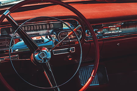 steering, wheel, dashboard, vintage, car, steering wheel, automotive