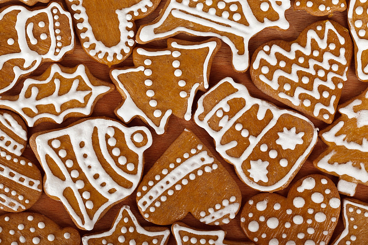 suchar, hnědá, Vánoční, soubor cookie, soubory cookie, dekorace, vynikající