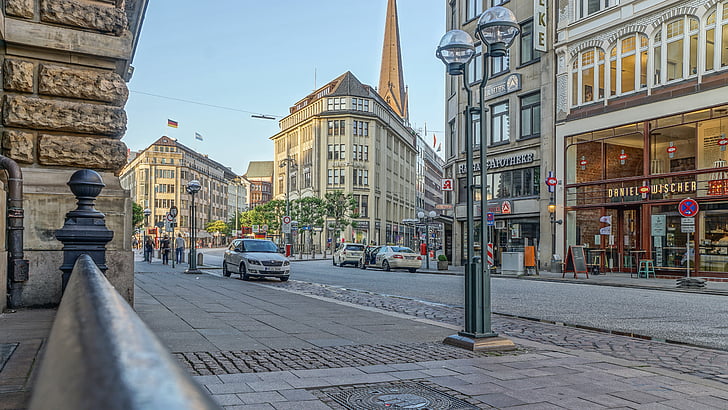 Hamburg, város, a Stadtmitte, gyalogos zóna, épület, Németország, Port