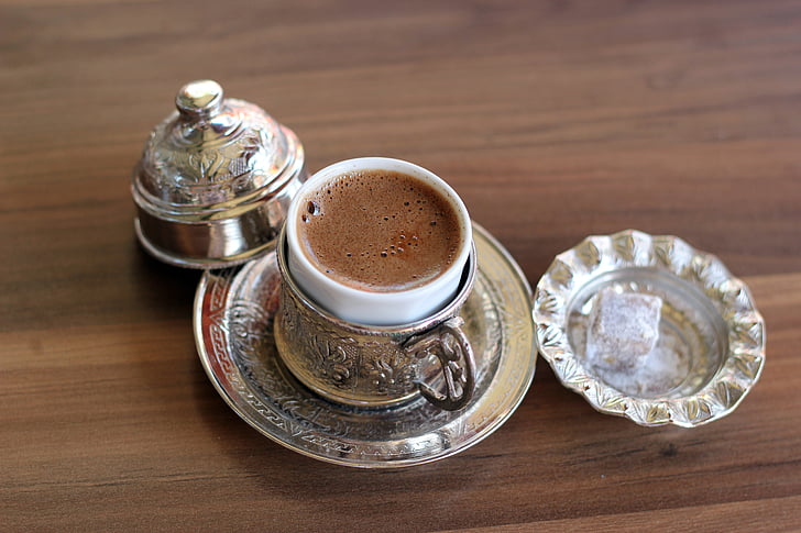 turkiška kava, tradicinis, kavos, Turkų, puodelis, gėrimas, kavinė