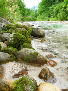 riacho, pegajosa, água, água branca, natureza, Rock - objeto, fluxo