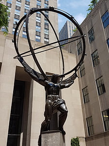 patsas, Atlas, New Yorkissa, arkkitehtuuri