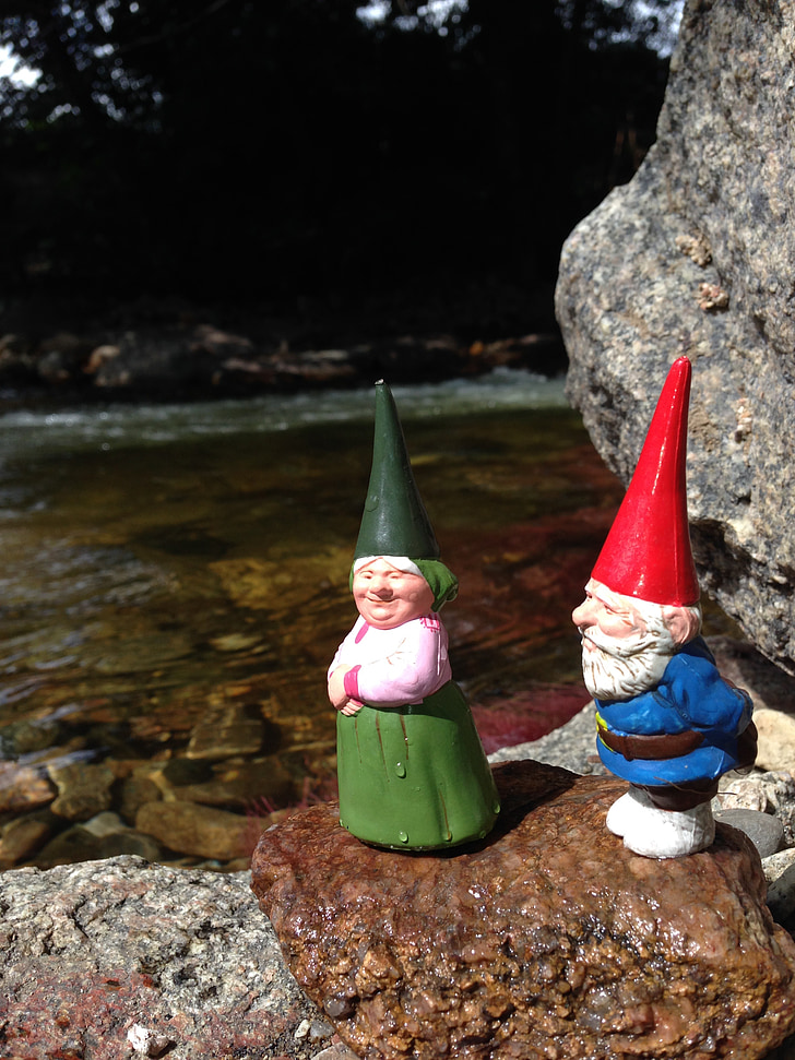 creek, gnome's, fantasy, water, rock, stream, fairy