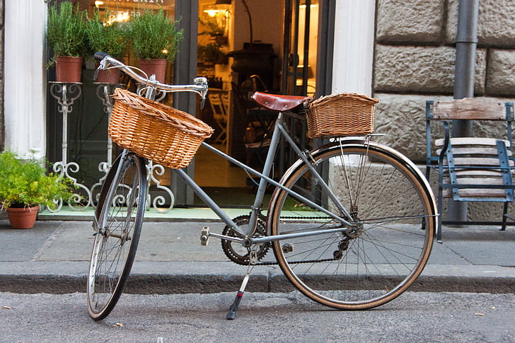 bike, wheel, dutch, retro, bicycle basket, leisure, bicycles