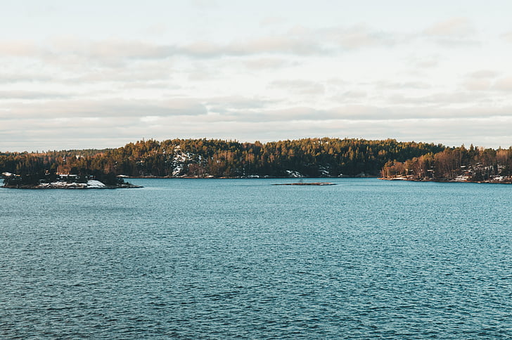 photo, sea, near, island, lake, water, landscape
