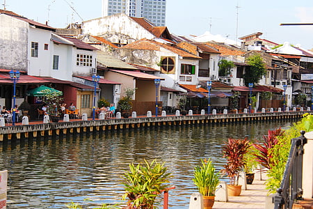 rivier, Malakka rivier, stad, Café, Restaurant, ontspannen, mooie