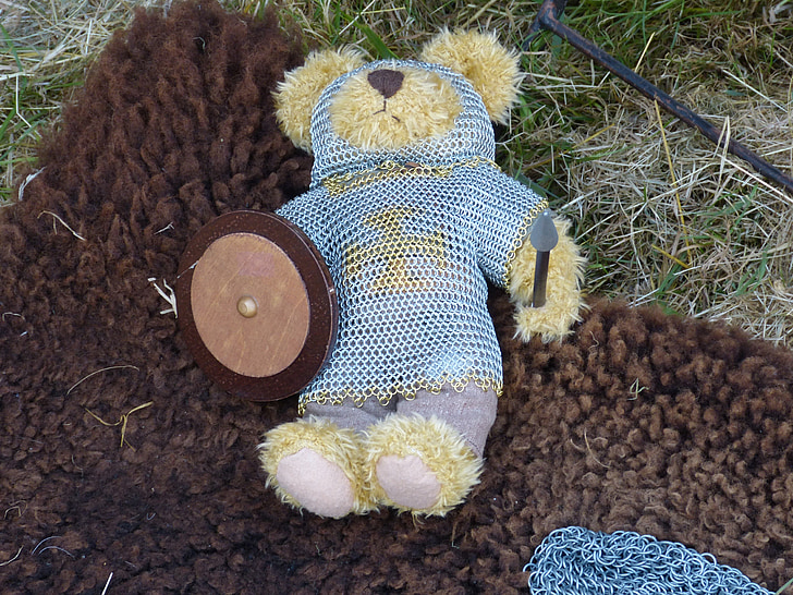 Teddy, nallebjörn, spela, leksaker, Upptoppade djur, medeltiden, Knight