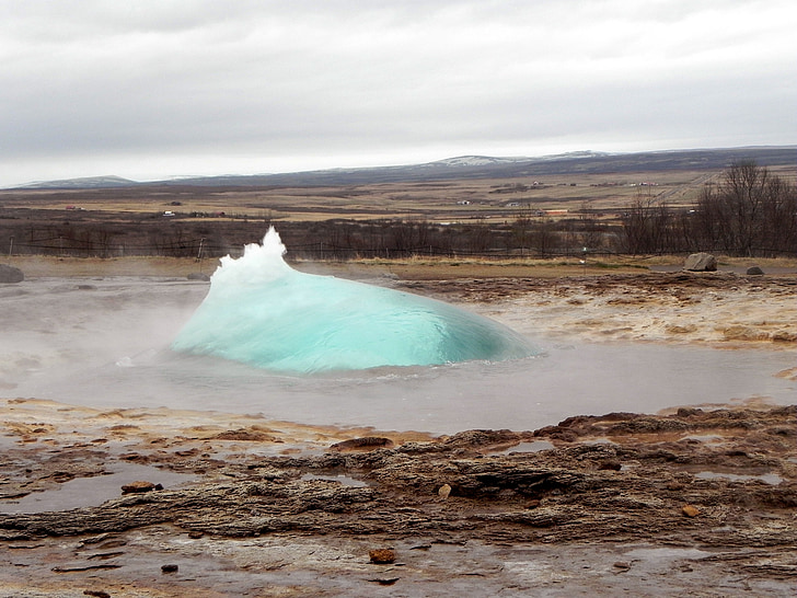 Islandia, géiser, fuente caliente, agua hirviendo, vejiga del agua, Valle de agua caliente, naturaleza