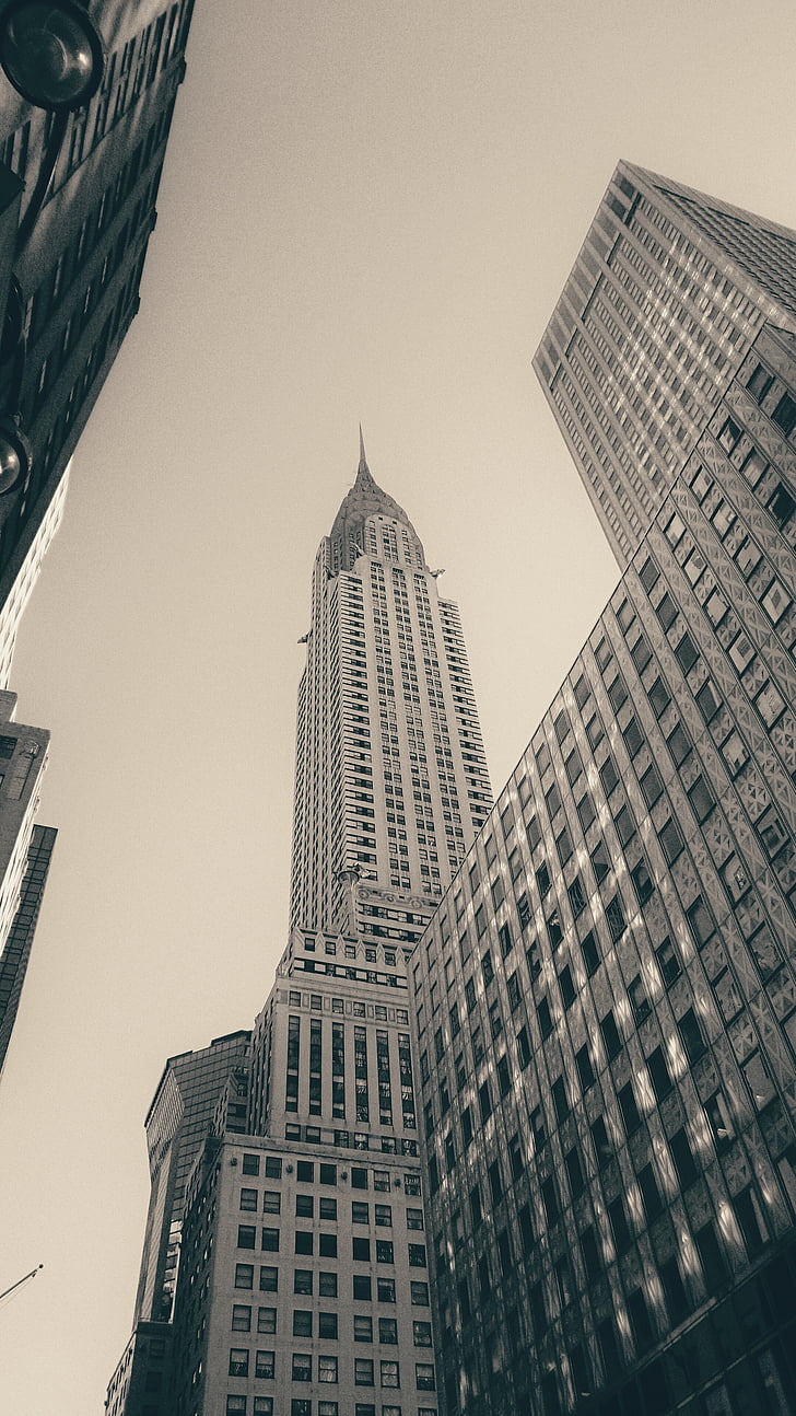 low, angle, photography, chrysler, building, city, office