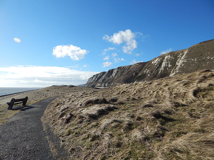 hvide klipper af dover, England, UK, havet, kridt, engelsk, vartegn