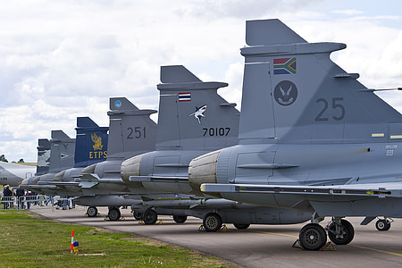 air force, jas 39, griffin, aircraft, fighter, himmel