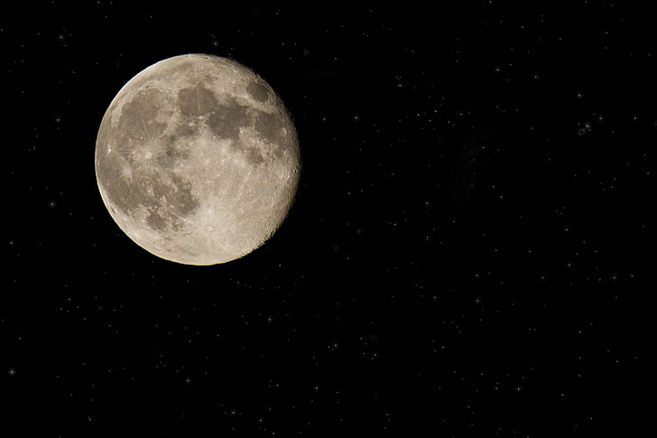 mjeseca, pun mjesec, noćno nebo, satelitska, orbite, zemlja, planeta