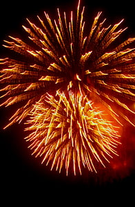 fuochi d'artificio, razzo, giorno del nuovo anno, Capodanno, girata dell'anno, Pirotecnica, luce