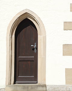 puerta de madera, marrón, puerta de madera antigua