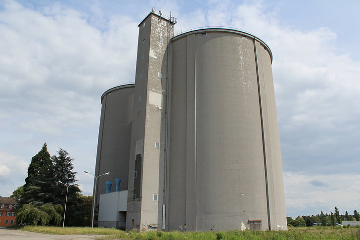 silo de, açúcar, silo de açúcar, Waghäusel, remoção, demolição