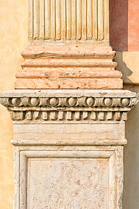 стена, колона, текстура, боя, мрамор, историк, камък