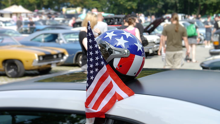 timone, Motorad-casco, bandiera, Stati Uniti d'America, decorato, proteggere