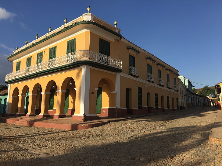 régi colonial house, Kuba, Trinidad, Kuba régi ház, gyarmati, építészet, spanyol, épület
