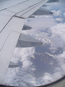 aviões, nuvens, acima das nuvens, asa, céu, viagens, Vista aérea