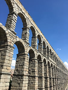 monument, aqueduct, segovia, roman, channel, architecture, spain