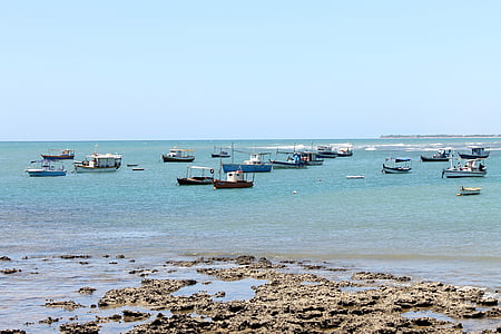 лодки, Риболов, рибари, itacemirim, Bahia, Мар, плаж