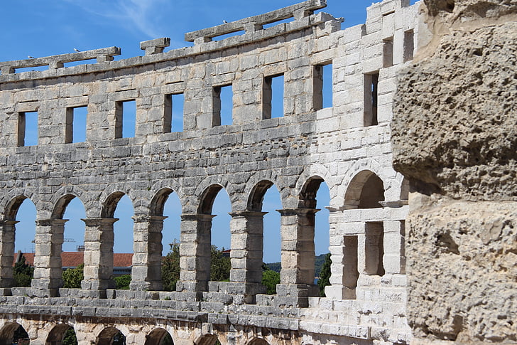 amfiteater, Bocvana, Hrvaška, arhitektura, Roman, Zgodovina, Koloseja